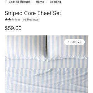 NEW Urban Outfitters Blue and White Striped Full Sheet Set